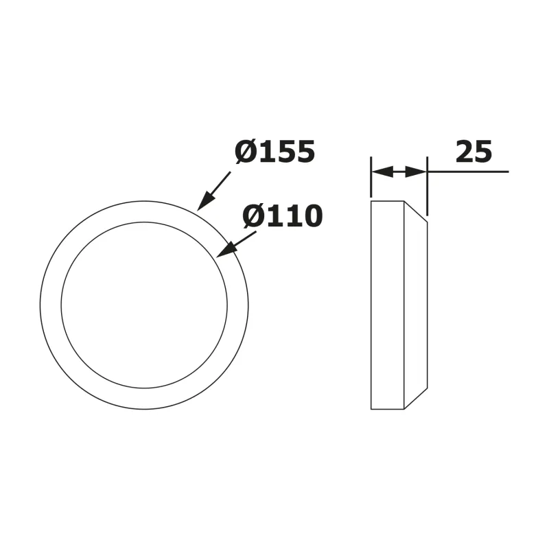 Rozeta pro WC dopojení 110mm, v.25mm (159.315.0)