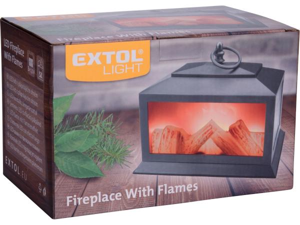 EXTOL LIGHT 43404 - krb s plápolajícím ohněm LED