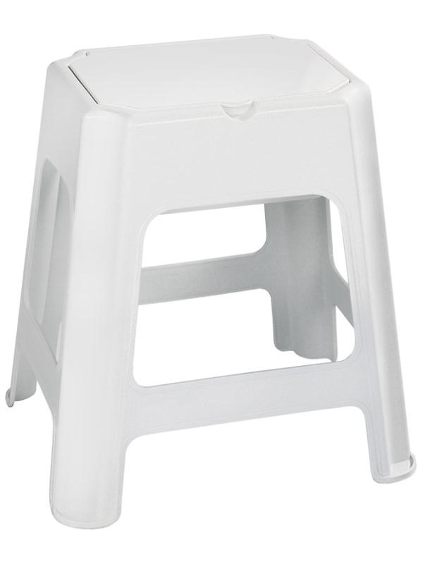 Koupelnová stolička s úložným prostorem, bílá