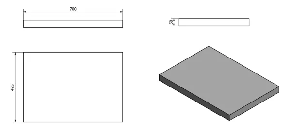 AVICE deska 70x50cm, šedý kámen (AV0710)