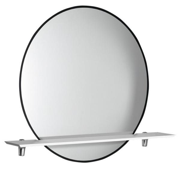 SHARON kulaté LED podsvícené zrcadlo, průměr 80cm s policí, černá mat ((E28904CI-01)