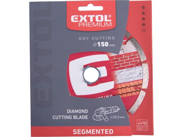 EXTOL PREMIUM 108713 - kotouč diamantový řezný segmentový - suché řezání, O 150x22,2x2,3mm