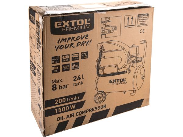 EXTOL PREMIUM 8895310 - kompresor olejový 1500W, 24l