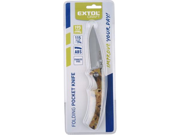 EXTOL CRAFT 91360 - nůž zavírací, nerez, 195/115mm