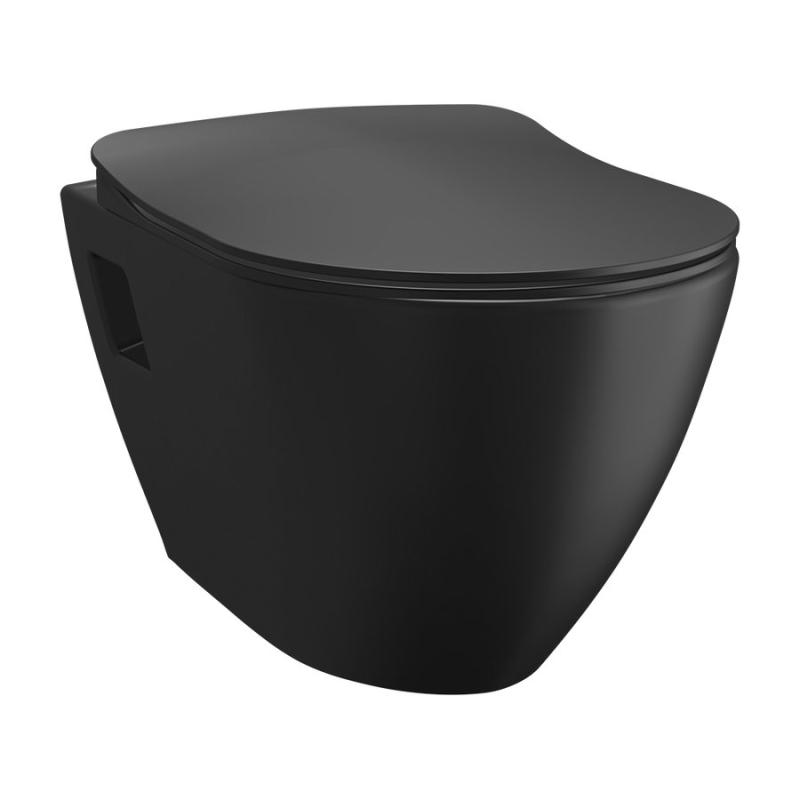 PAULA závěsná WC mísa, 35,5x50cm, černá mat (TP325-51SM)