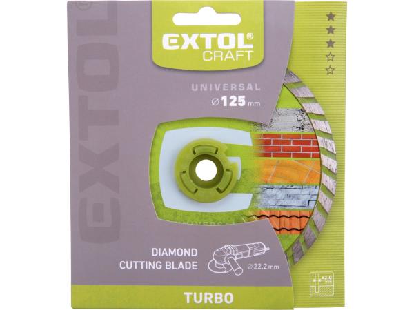 EXTOL CRAFT 108852 - kotouč diamantový řezný, turbo - suché i mokré řezání, O 125x22,2x2mm