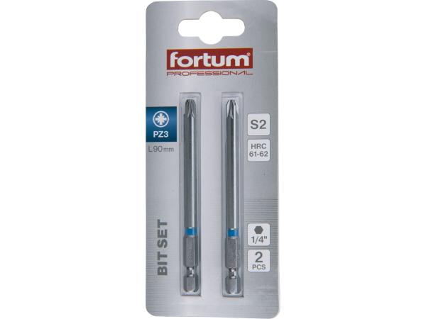 FORTUM 4741323 - hrot křížový pozidriv, sada 2ks, PZ 3x90mm, S2 1