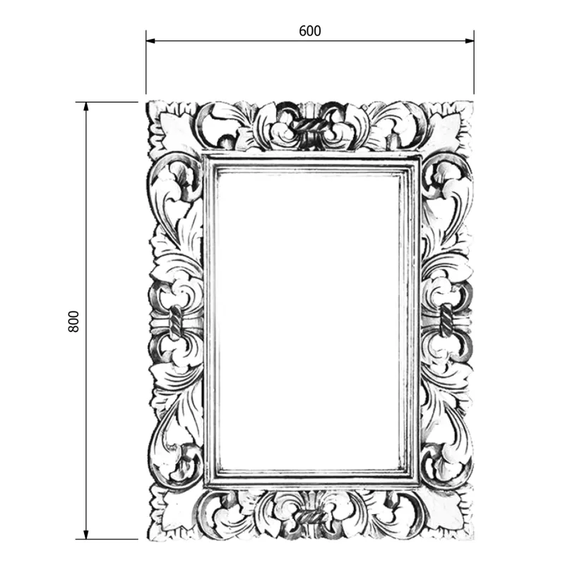 SAMBLUNG zrcadlo v rámu, 60x80cm, zlatá (IN121)