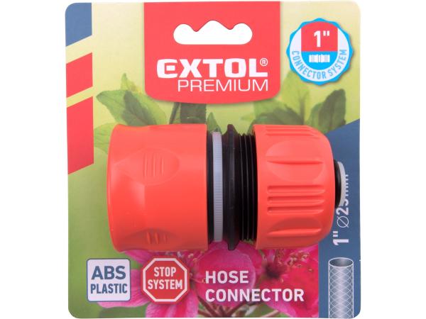 EXTOL PREMIUM 8876504 - rychlospojka na hadici 1"systém, STOP ventil, ABS