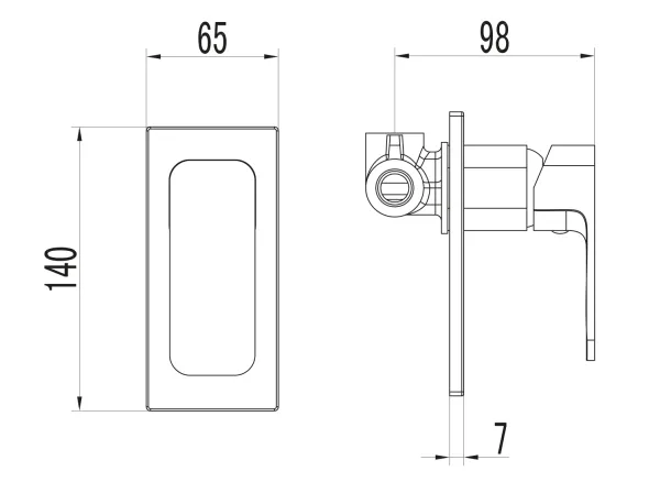 FACTOR podomítková sprchová baterie, 1 výstup, chrom (FC541)