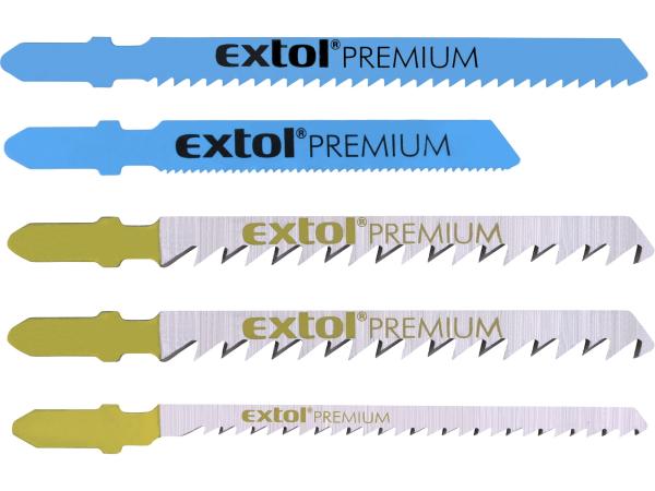 EXTOL PREMIUM 8805100 - plátky do přímočaré pily-mix, sada 5ks, Bi-metal, HSS, HCS
