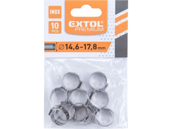 EXTOL PREMIUM 8865175 - spona na hadici, 10ks, 17,8mm, INOX