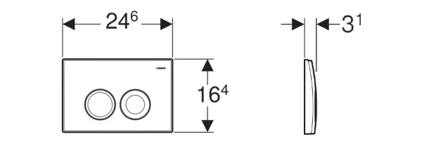 GEBERIT DELTA25 ovládací tlačítko, Alpská bílá (115.125.11.5)