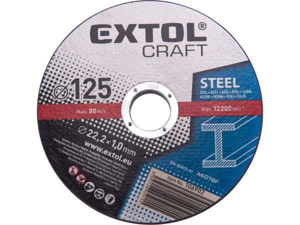 EXTOL CRAFT 106902 - kotouče řezné na kov, 5ks, O 125x1,0x22,2mm