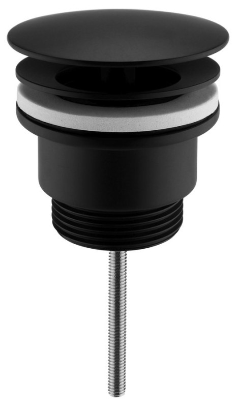 Umyvadlová výpust 5/4“, neuzavíratelná, velká zátka, 5-65mm, černá mat