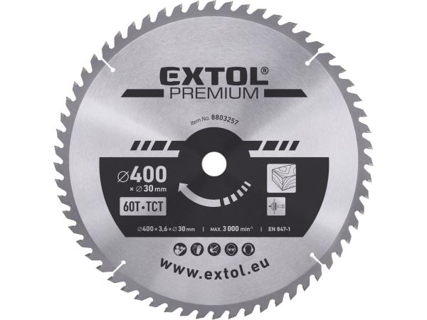 EXTOL PREMIUM 8803257 - kotouč pilový s SK plátky, O 400x3,6x30mm, 60T