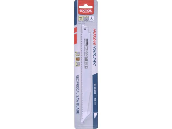 EXTOL PREMIUM 8806202 - plátky do pily ocasky 3ks, 225x22x1,6mm, Bi-metal