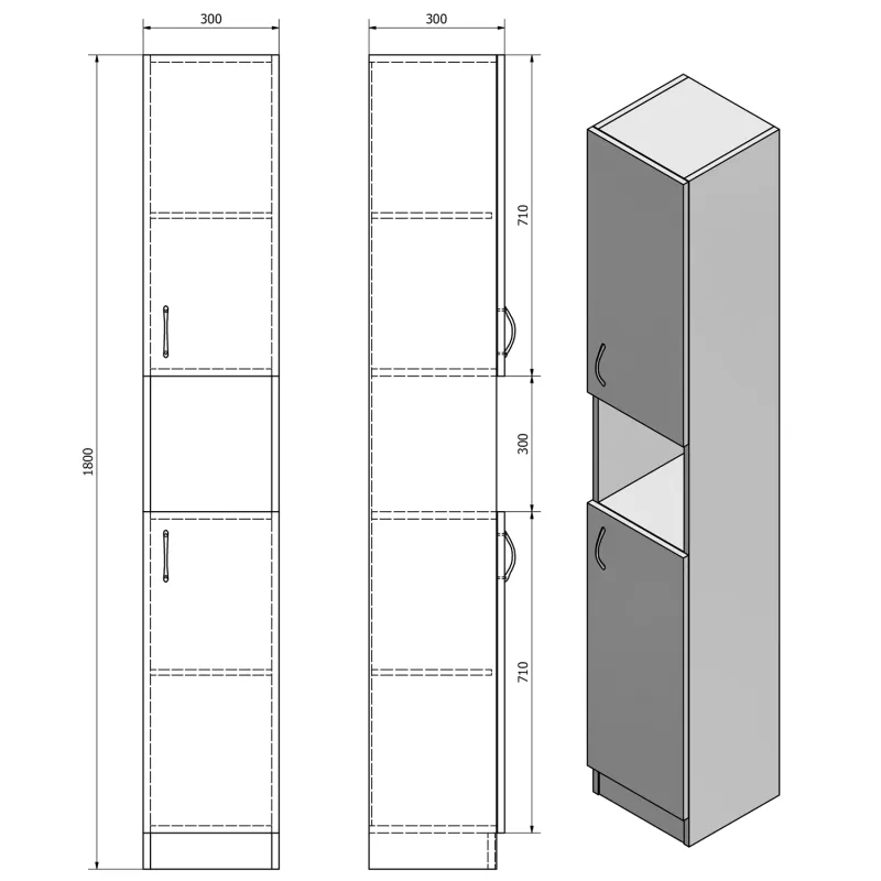 SIMPLEX ECO vysoká skříňka 30x180x30cm (SIME320)