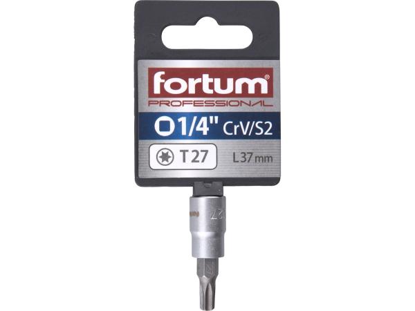 FORTUM 4701724 - hlavice zástrčná 1/4" hrot TORX, T 27, L 37mm