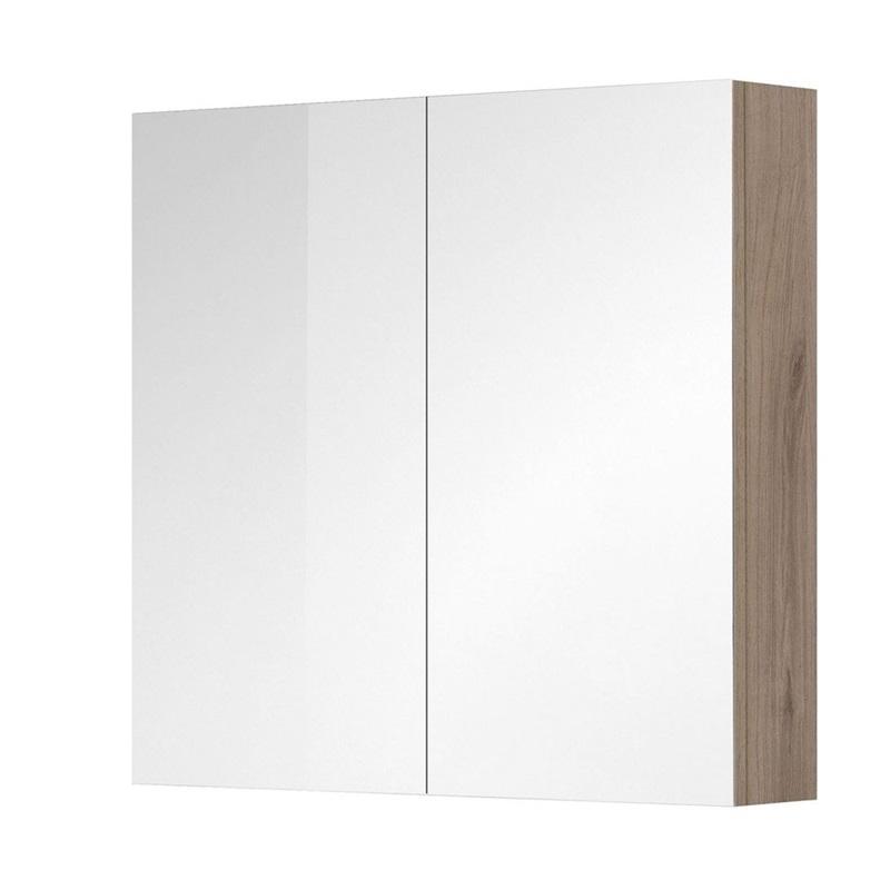 MEREO MP5058 Aira, koupelnová galerka 60 cm nebo 80 cm, zrcadlová skříňka, 2x dveře, dub Kronberg
