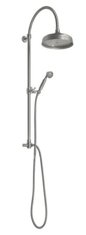 ANTEA sprchový sloup k napojení na baterii, hlavová a ruční sprcha, nikl (SET038)