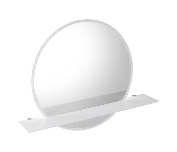 VISO kulaté LED podsvícené zrcadlo pr.60cm s policí, bílá mat (VS060-01)