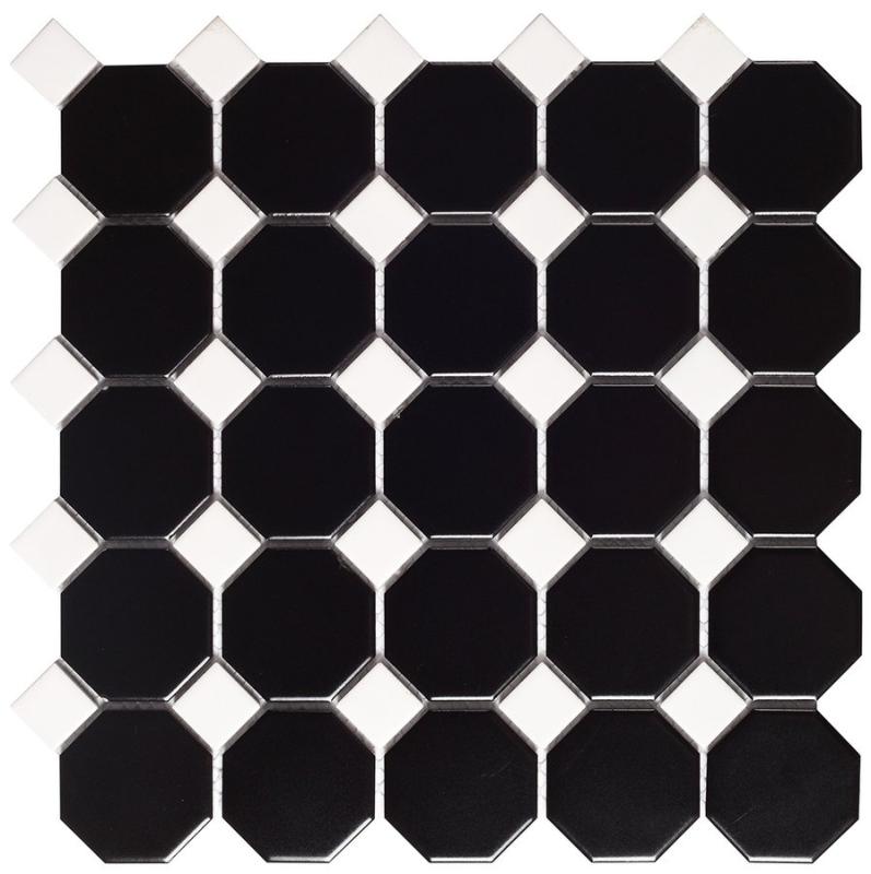 Intermatex TECH mozaika Octogon Black Matt 29,5x29,5 (INT077)