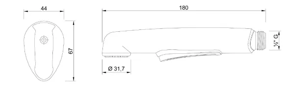 DELUXE bidetová sprška s držákem, chrom (12327205017)
