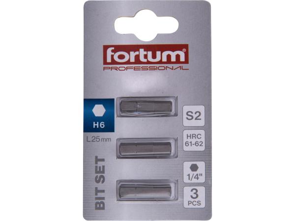 FORTUM 4741508 - hrot imbus sada 3ks, H 6x25mm, S2