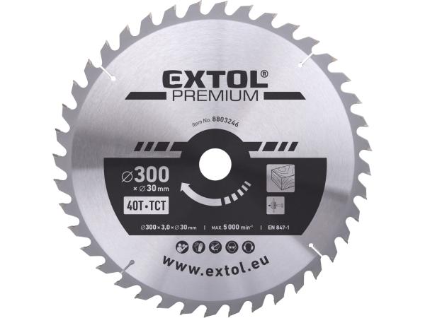 EXTOL PREMIUM 8803246 - kotouč pilový s SK plátky, O 300x3,0x30mm, 40T