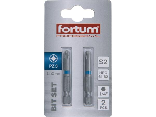 FORTUM 4741313 - hrot křížový pozidriv, sada 2ks, PZ 3x50mm, S2