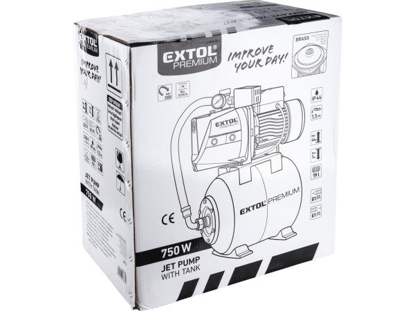 EXTOL PREMIUM 8895095 - čerpadlo proudové s tlakovou nádobou, 750W, 5270l/hod, 3bar