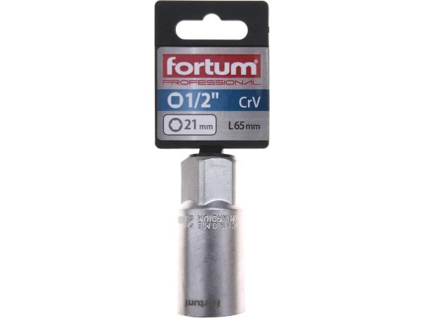 FORTUM 4700901 - hlavice nástrčná na zapalov. svíčky 1/2", 21mm, L 65mm